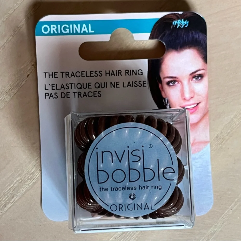 INVISIBOBBLE Original Pack of 3 Traceless Hair Rings in Brown NIB